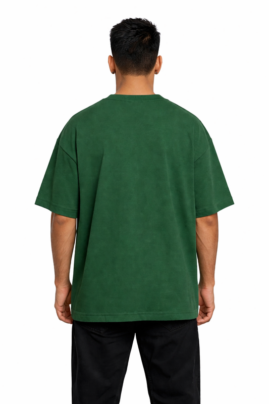 Evolvex Performance Oversized T-Shirt (Green) – Pure Cotton 240 GSM