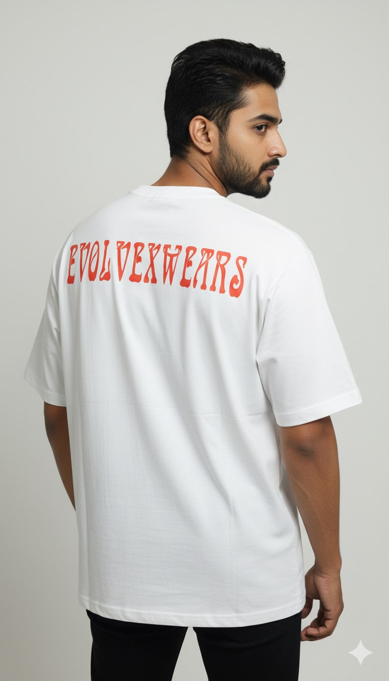 EvolveX Signature Cotton Oversize T-Shirt white