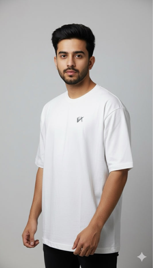 EvolveX Signature Cotton Oversize T-Shirt white