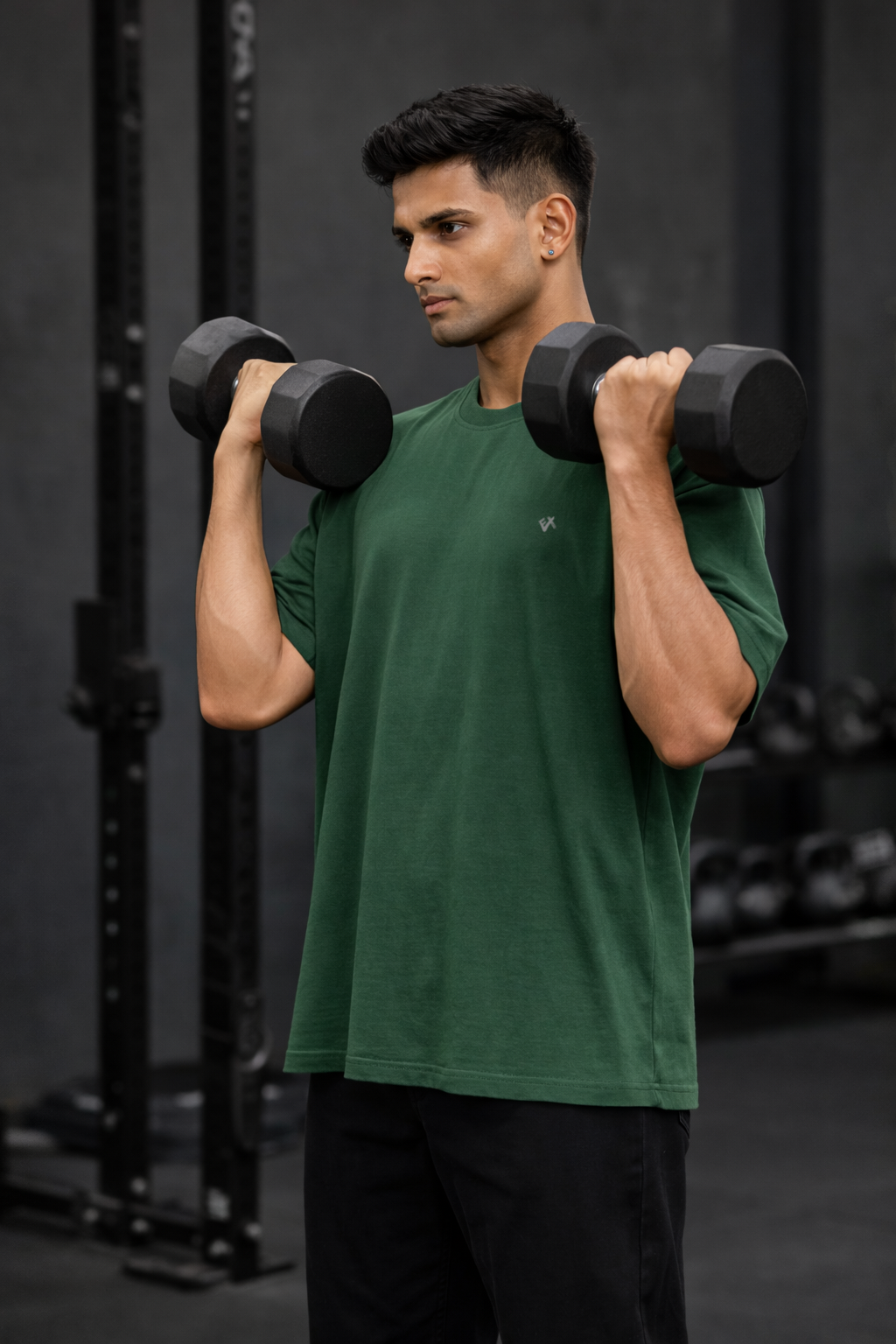 Evolvex Performance Oversized T-Shirt (Green) – Pure Cotton 240 GSM