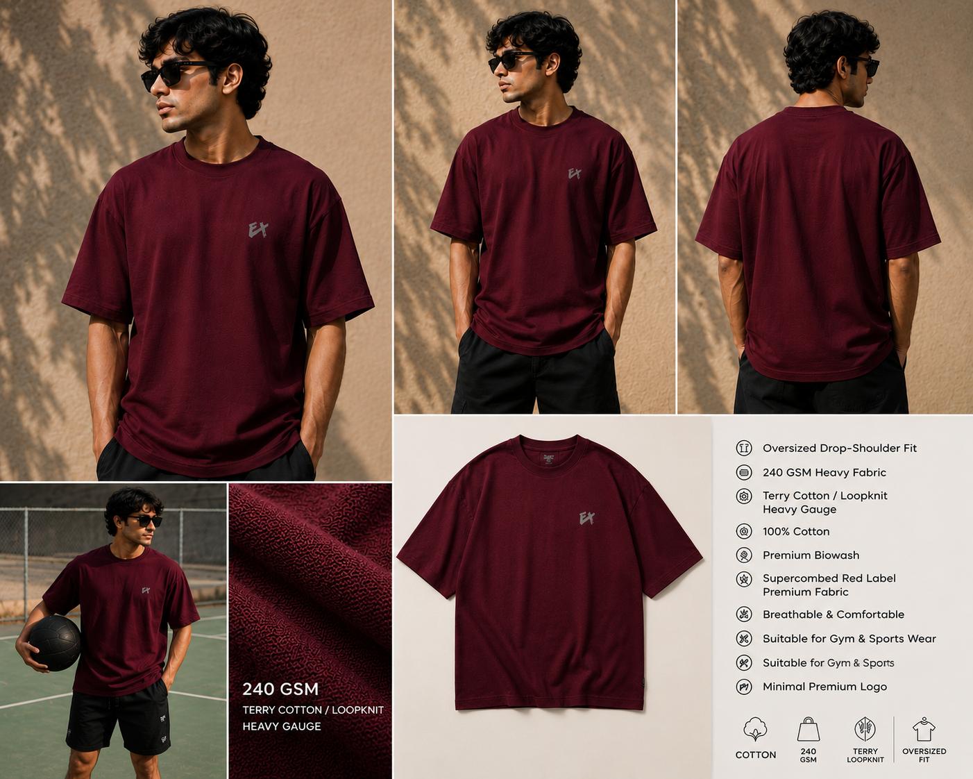 The Maroon Edit – Oversized T-Shirt