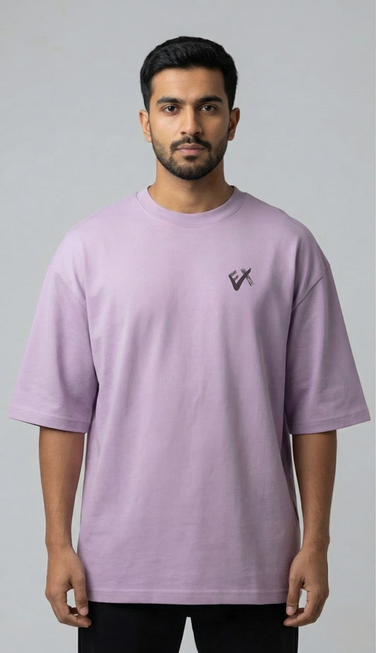 EX Signature Street Style Oversize Printed T-shirt (Lavender)