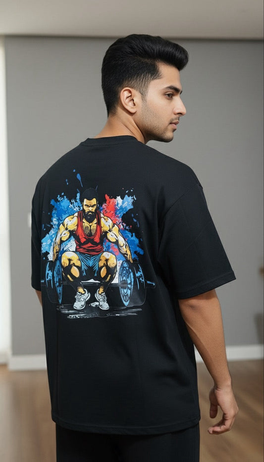 EX Signature Midnight Vibes Oversize Cotton T-shirt (Black)