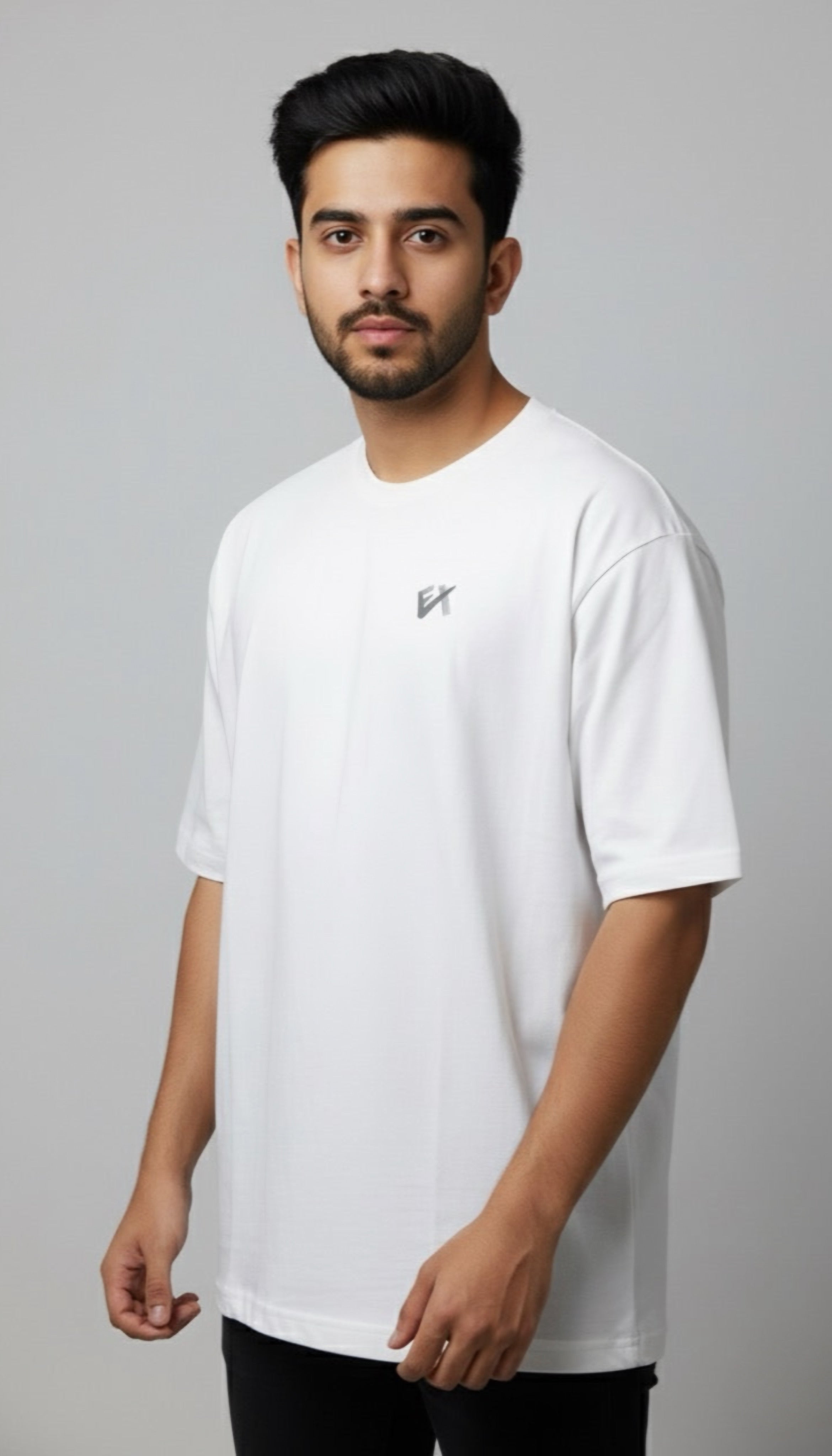 EX Signature Cozy Cotton Oversize T-shirt (White) – EvolveX