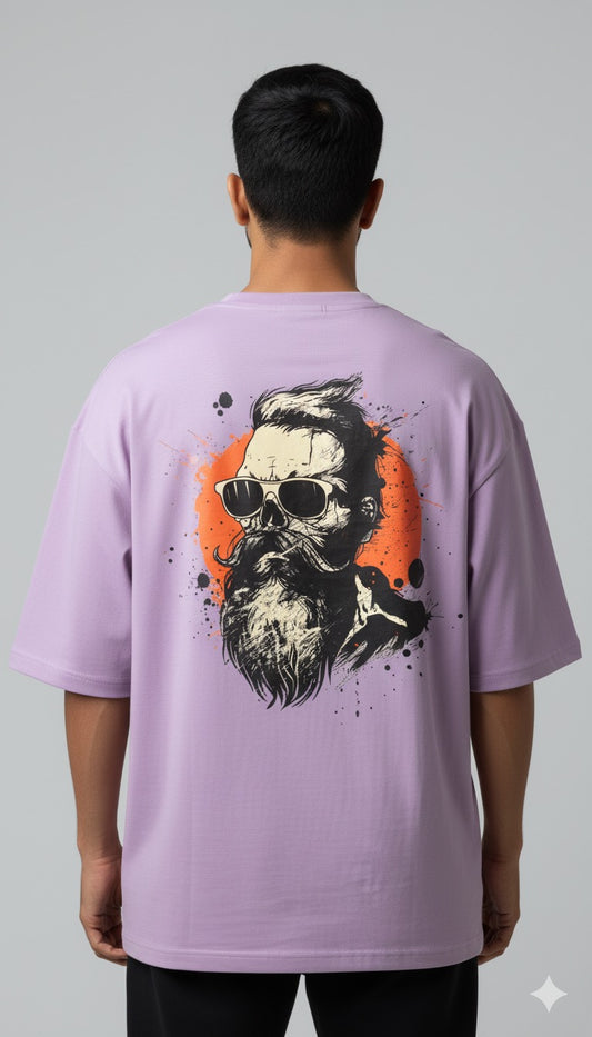 Street Style Oversize Printed Tshirt Lavender