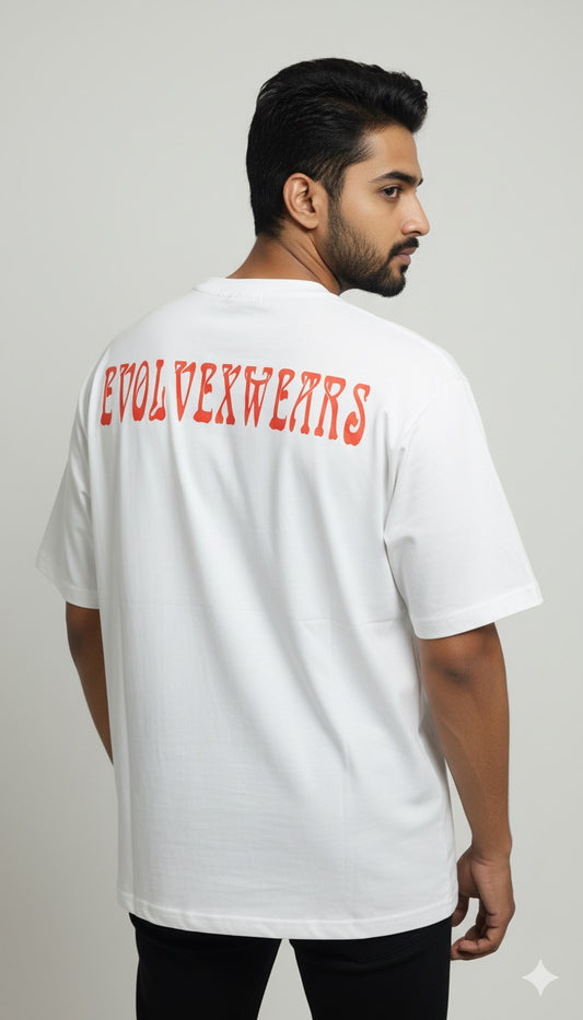 EvolveX Signature Cotton Oversize T-Shirt white